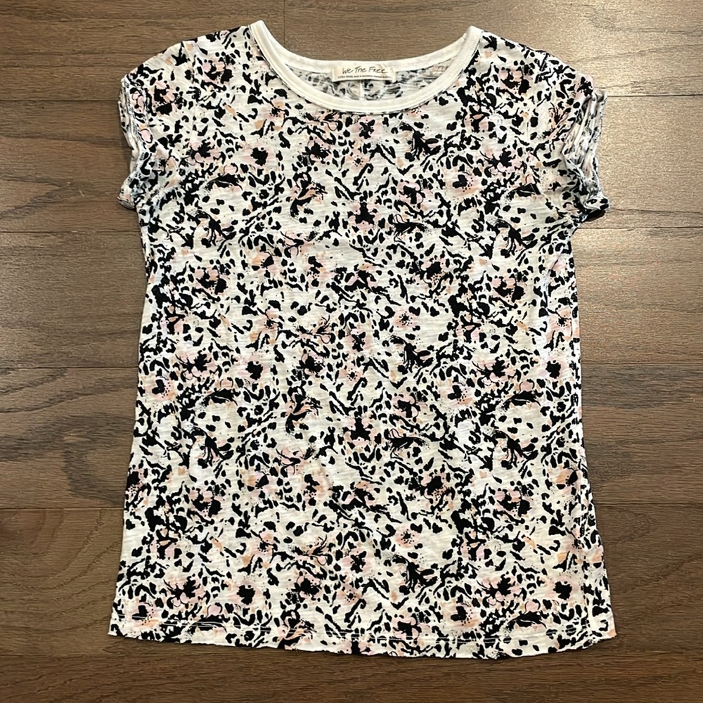 Free People Printed Clare Tee - Wild Thing - Size XS